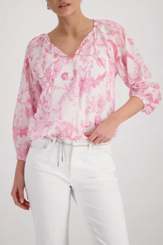 monari - Bluse mit Blumenmuster french rose gemustert - Gr. - 42
