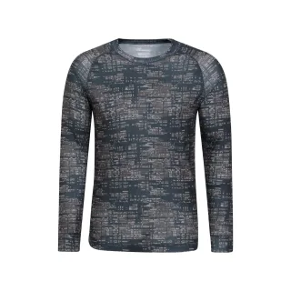 Mountain Warehouse Herren Talus gedruckt Langarm-Thermo-Top (schwarz)