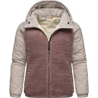 Ragwear Outdoorjacke Leeloo Damen Übergangsjacke aus Teddyfleece mit gesteppten Ärmeln