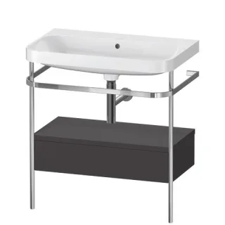 Duravit Happy D.2 Plus c-shaped Set mit Metallkonsole und Schubkasten Graphit Supermatt 775x490x850  HP4842N8080