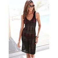 s.Oliver Strickkleid mit Ajourmuster, leicht transparentes Strandkleid