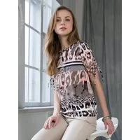 Passioni Print-Shirt T-Shirt mit abstraktem Leo-Print