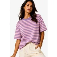 Worldclassca T-Shirt WORLDCLASSCA T-Shirt Streifen Halbarm Oversize Sweat Shirt Gestreift Neue Kollektion - Stilvolle und gemütliche Mode für Damen