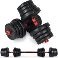 MSports® Hantel-Set Hantelset 2in1 - Kurzhanteln + Langhanteln verstellbar