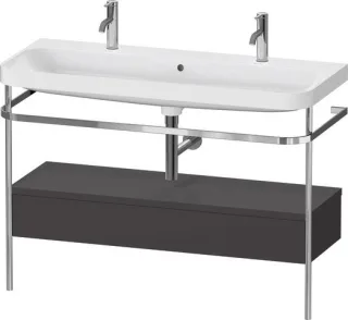 Duravit Happy D.2 Plus c-shaped Set mit Metallkonsole und Schubkasten Graphit Supermatt 1175x490x850 HP4854O80800000