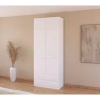 rauch Drehtürenschrank Prandon A (Set, 2-St) mit 2 Schubladen sowie Aufsatzelement, Metallgriffe in Weiß