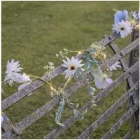 Lights4fun LED-Girlande LED-Blumengirlande mit warmweißen Mikro-LEDs in Blau & Weiß