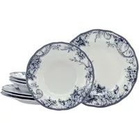 CreaTable Tafelservice Adelaide, Service 8-tlg. (8-tlg), 4 Personen, Porzellan, Teller Set, Nostalgischer Vintage Dekor, Elegante Form