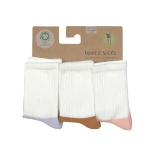 Lässig Tennis Socken GOTS 3er Pack 27-30 pastel lilac/caramel/peach