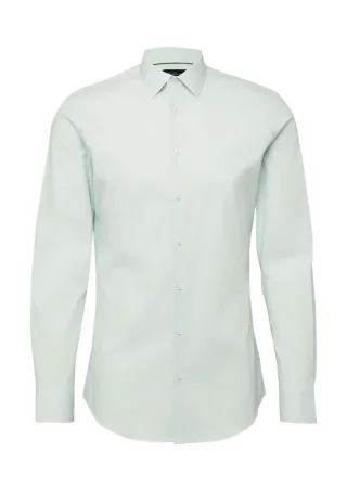 s.Oliver BLACK LABEL - Tailored Fit: Langarmhemd aus Baumwollstretch blau - Gr. - 37