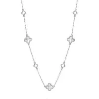Suzan Gold Kette mit Anhänger 925 Silber AuroraLuck Perlmutt-Kleeblatt