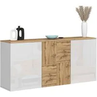 OTTO home Sideboard ISEO, Kommode, Schrank, Sideboard, Lowboard, 6 Fächer, Breite 150 cm (1 St), stehend/hängend, 3 Türen Hochglanz lackiert, Made in Italy