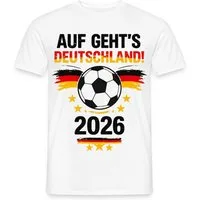 Spreadshirt T-Shirt Auf Geht's Deutschland 2026 Fußball Fan Männer T-Shirt (1-tlg)