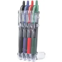 PILOT Gelschreiber G2-7 Set2Go, (4-tlg), mit Edelstahlspitze, Druckmechanik und Clip