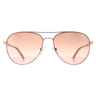 Guess Aviator Womens Glänzend Rose Gold Braun Gradient GF6143