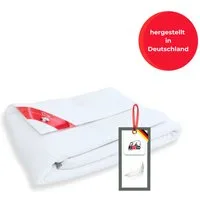 RIBECO Daunenbettdecke Johanna, Bettdecke in 135x200 und 155x220cm und weiteren Größen, Füllung: 80% Daunen, 20% Federn, Bezug: 100% Baumwolle, Topseller, Daunen und Federn, Daunendecke, Federdecke, Made in Germany