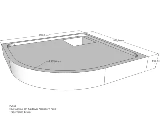 Neuesbad Wannenträger für Kaldewei Arrondo 100x100x2,5 Viertelkreis SD21894