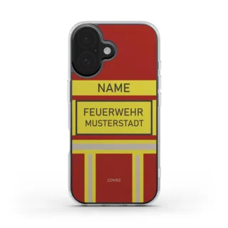 Handyhülle COVRZ | Feuerwehr | Clear Case | Rot | Personalisierbar | MagSafe®-fähig | iPhone 16 15 14 13 Plus Pro Max, Samsung Galaxy S25 S24 uvm. Nein iPhone 16 Ohne