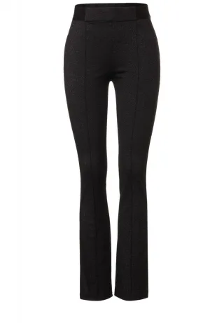 Street One - Skinny Fit Hose mit Glitter schwarz - Gr. - 30