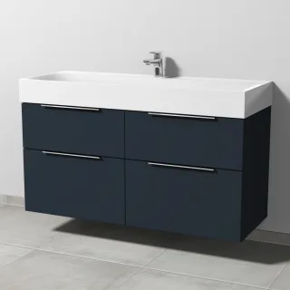 Sanipa 3way Waschtischunterbau zu Kaldewei Silenio Waschtisch mit 4 Auszügen, Marine-Matt UP4571R