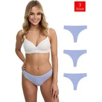 Tazzio String 3er-Pack Damen Tanga F933 (Packung, 3-St., 3er-Pack) Ripp-Struktur für angenehmen Tragekomfort