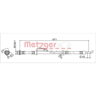 Metzger Bremsschlauch vorne rechts Toyota Avensis Kombi T27