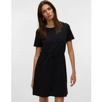 Vero Moda Shirtkleid VMLUNA SS SHORT STRING DRESS JRS NOOS Baumwollmischung, regular fit