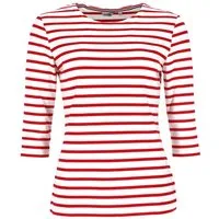 modAS 3/4-Arm-Shirt Damen 25902 Bretonisches Shirt Streifen - Gestreiftes Rundhalsshirt Maritimer Ringellook, Streifenshirt Baumwolle (ca. 225 g/m), Rundhals