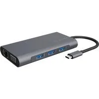 IB-DK4040-CPD, Dockingstation grau, USB-C, HDMI, VGA, SD