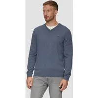 s.Oliver Longpullover Strickpullover Strickpullover mit Logo-Stickerei
