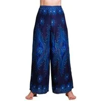 PANASIAM Palazzohose Sunshine Pants Wickelhose aus natürlicher Viskose Palazzohose im Peacock Design langer Boho Hosenrock Haremshose Pareo Hose