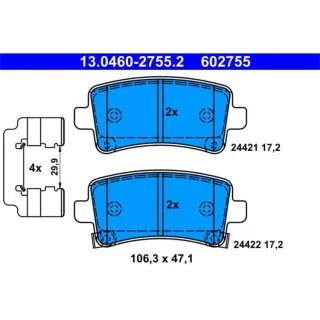 ATE Bremsbel?ge hinten Opel Insignia Saab 9-5