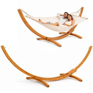 Amanka Xxl-Hängemattengestell,, Natur, Holz, 120x118x325 cm, Gartenmöbel, Hängematten