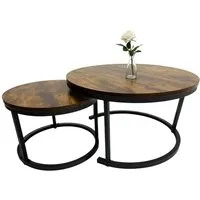 relaxdays Satztisch 2er Set Industrial Design (2-St)