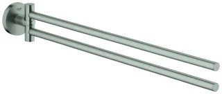 GROHE Handtuchhalter Essentials 40371 2-armig schwenkbar 450mm supersteel, 40371DC1 40371DC1