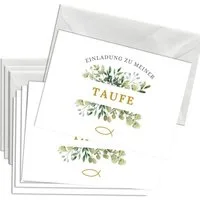 Briefzauber Einladungskarten 12x Taufe Einladungskarten mit 12x Umschlägen