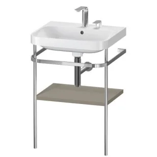 Duravit Happy D.2 Plus c-shaped Set mit Metallkonsole Stein Grau Seidenmatt 575x490x850 mm - HP4835E HP4835E9292