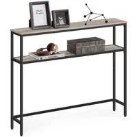 VASAGLE Konsolentisch schmaler Sofatisch mit 2 Ablagen, Flurtisch, 2 Ebenen, für Flur, Wohnzimmer, Schlafzimmer, 20 x 100 x 80 cm