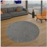 TT Home Teppich Diele, Esszimmer, Flur, Schlafzimmer, Wohnzimmer, Rund, Höhe: 12 mm, Wohnzimmer Teppich Kurflor Unifarbendes Design Modern Und Zeitlos