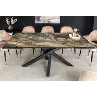 riess-ambiente Esstisch MARVELOUS 180-220-260cm taupe – Keramik, Marmor-Design, Sterngestell (Einzelartikel, 1-St), 3 Auszugsstufen für bis zu 12 Personen – ideal für gesellige Runden