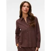 Vero Moda Langarmbluse VMCAIA LS SHIRT WVN NOOS Baumwollmischung, regular fit, mit Leinen