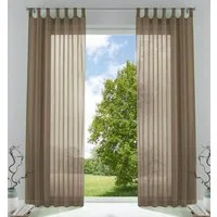 Gardinenbox Gardine (2 St), Schlaufen, transparent, Voile, Transparent Vorhang Set Voile Bleibandabschluss 61000CN