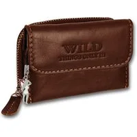 Wild Things Only !!! Mini Geldbörse Wild Things Only Unisex Jugend Minibörse (Minibörse, Minibörse), Herren, Damen, Jugend Geldbörse aus Echtleder in braun, ca. 9cm Breite