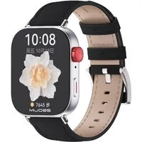 Wigento Smartwatch-Armband Armband Leder für Huawei Watch Fit 5 4 / Fit 5 4 Pro / 3 Uhr Schwarz, Echt Leder mit Schnalle