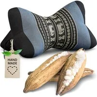 livasia Nackenstützkissen Knochenkissen, vegan und handgefertigt, Ø 15x32cm, Kapok