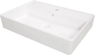 Neuesbad Keramik Aufsatzwaschtisch/ Wandwaschtisch 61x41 cm, weiss glänzend, mit 1 Hahnloch, mit Übe NB1DECDT_6U7S1