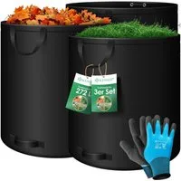 KESSER Gartensack, 272 l, (3-tlg), Gartensack Set Laubsack Gartenabfallsack inkl. Handschuhe