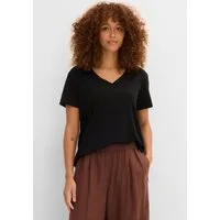 bonprix T-Shirt lockere Passform, Kurzarm-Design, V-Ausschnitt