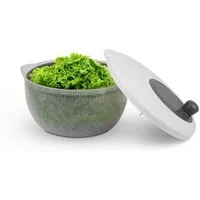 Pro Home Salatschleuder 3D Kurbel, (4 Liter / Ø25cm, 3in1 - Schleuder, Sieb und Salatschüssel), Salattrockner - Schleudern ohne Kraftaufwand, Spülmaschinenfest