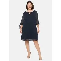 Sheego Etuikleid Chiffonkleid 3/4-Arm im Lagenlook, mit geschlitztem Ärmel